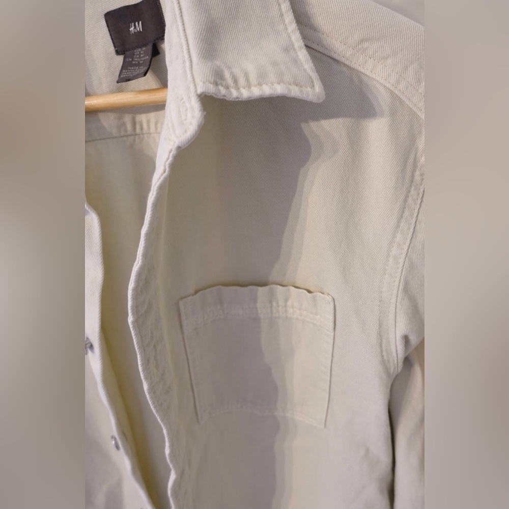 H&M White Jeans Men's Jacket - Picture 3 of 6